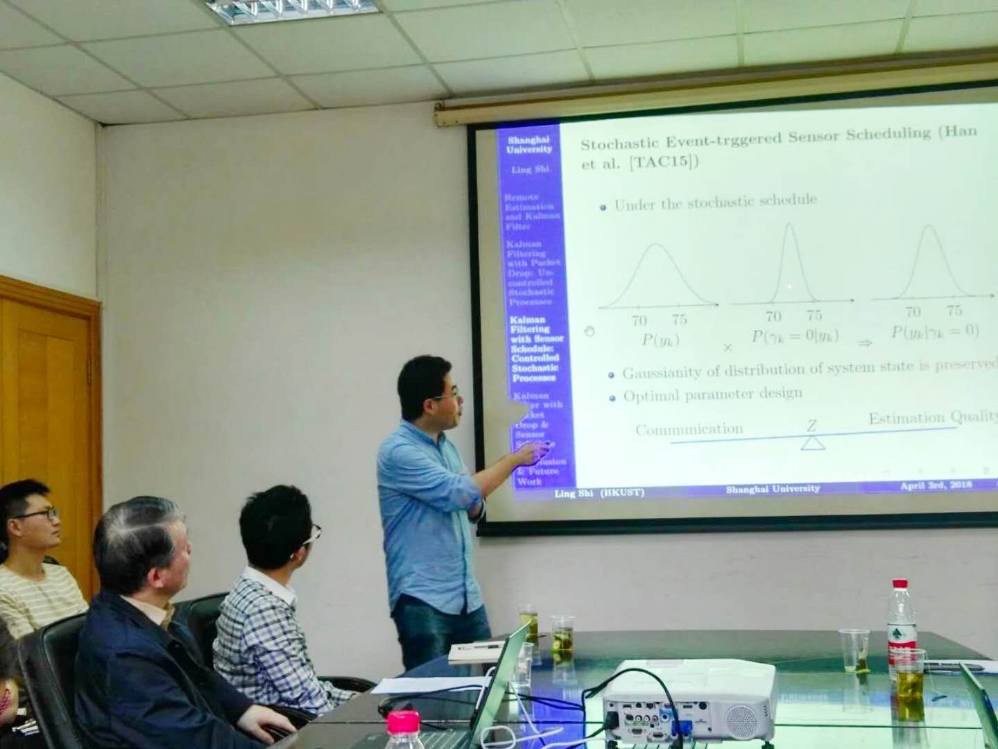 4月3日下午,香港科技大學施凌博士和華東理工大學楊文博士在上海大學